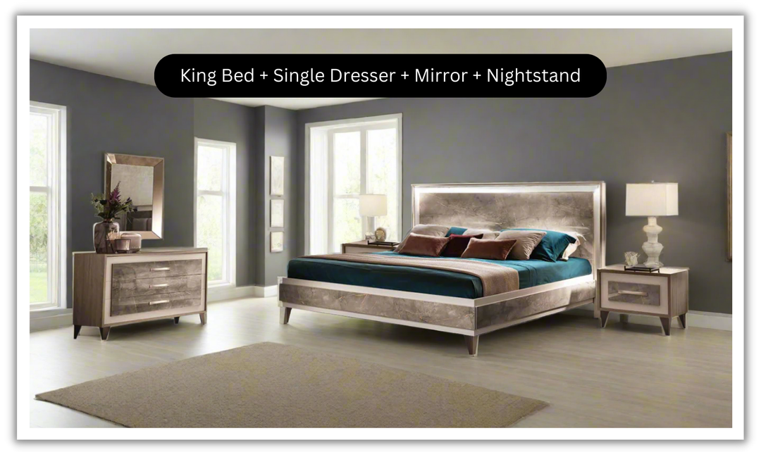 ESF Furniture ArredoAmbra Platform Bedroom Set (King / Queen Size)