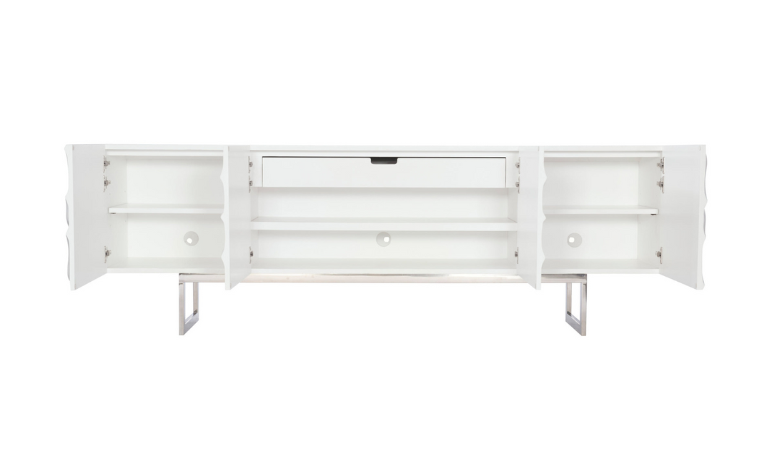 Bernhardt Penrose Rectangle Wood Buffet in White Plaster Finish-Jennifer Furniture