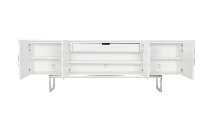 Bernhardt Penrose Rectangle Wood Buffet in White Plaster Finish-Jennifer Furniture
