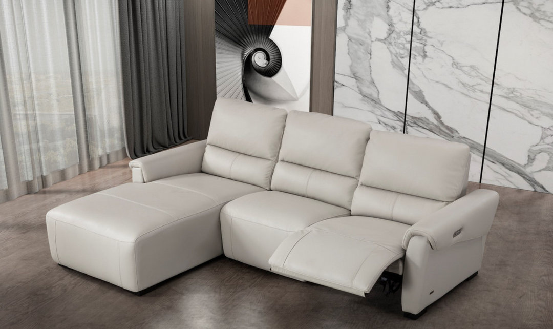 Maria Leather Electric Recliner Sectional Sofa- Jennifer Furniture