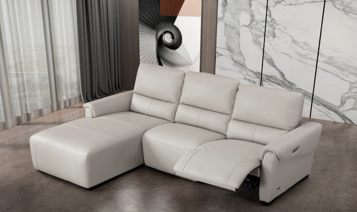 Maria Leather Electric Recliner Sectional Sofa- Jennifer Furniture
