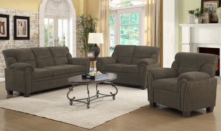 Coaster Furniture Clemintine 3-Seater Stationary Fabric Sofa