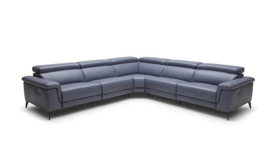 Gio Italia Hendrix Leather Power Sectional Sofa with Two Recliners