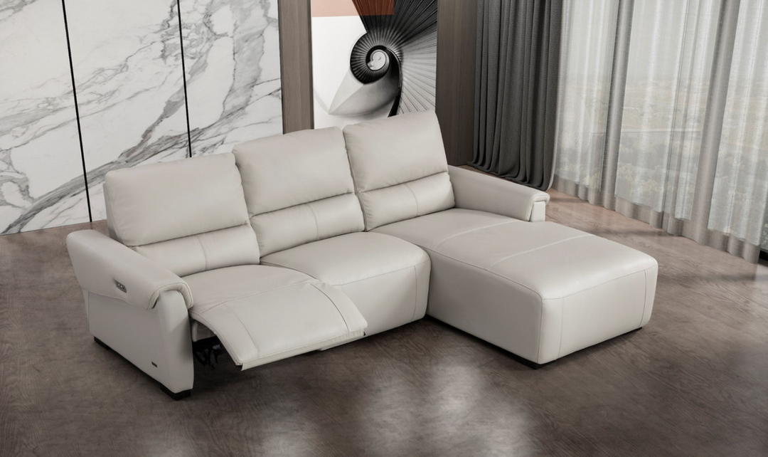 Maria Leather Electric Recliner Sectional Sofa- Jennifer Furniture
