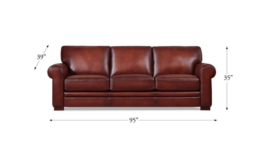 Brookfield 3 Seater Waxy Pull-up Leather Sofa- Jennifer Furniture