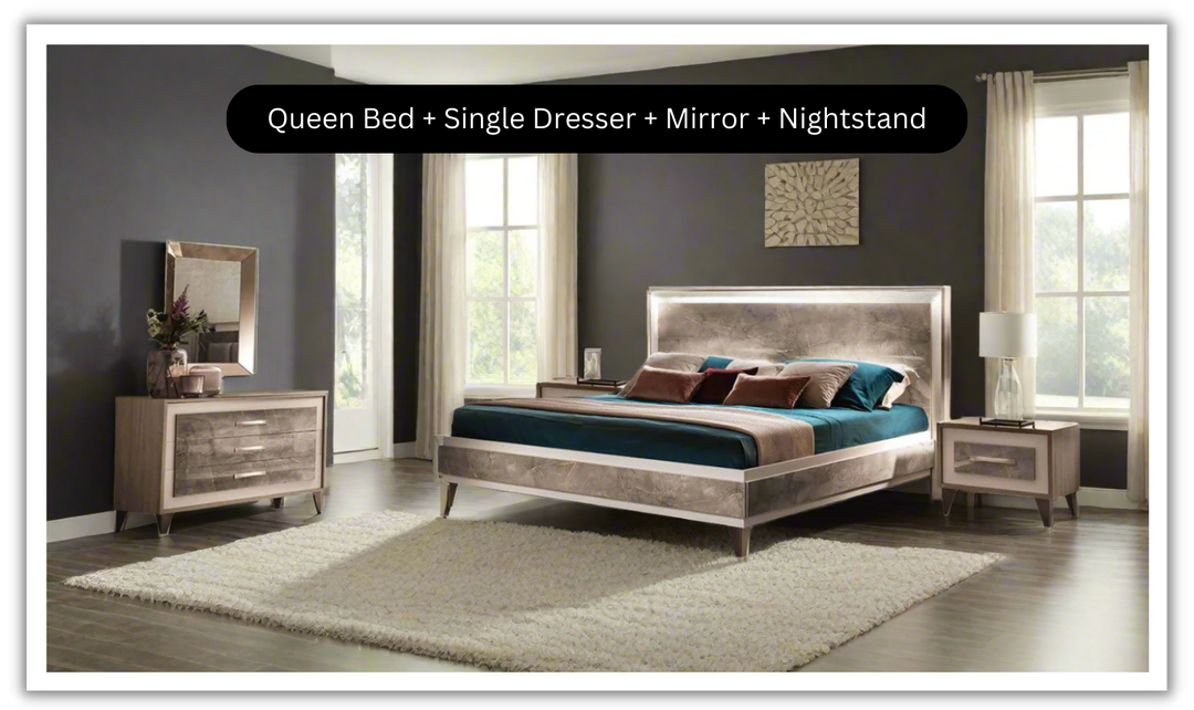 ESF Furniture ArredoAmbra Platform Bedroom Set (King / Queen Size)