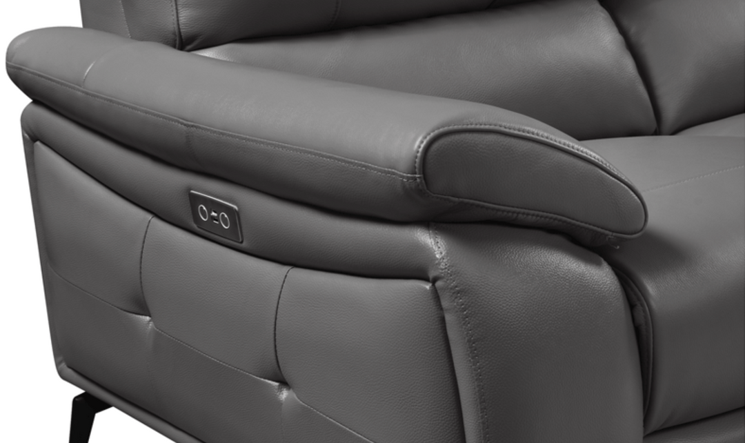 ESF Italia Jake 3 Seater Leather Electric Recliner Sofa with Cushion Arms