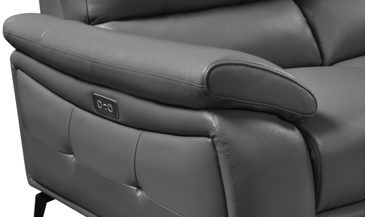 ESF Italia Jake 3 Seater Leather Electric Recliner Sofa with Cushion Arms