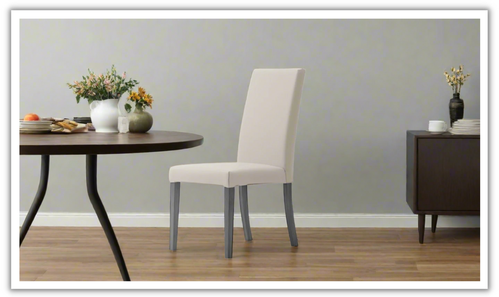 ESF Italia Vulcano Fabric Upholstered Dining Chair In Gray- Jennifer Furniture