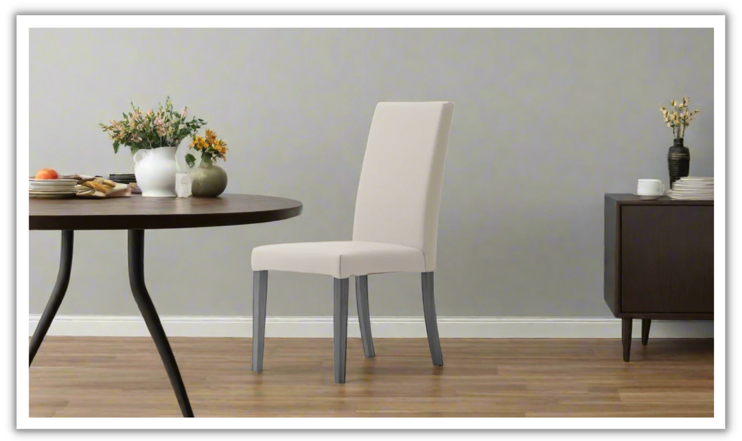 ESF Italia Vulcano Fabric Upholstered Dining Chair In Gray- Jennifer Furniture