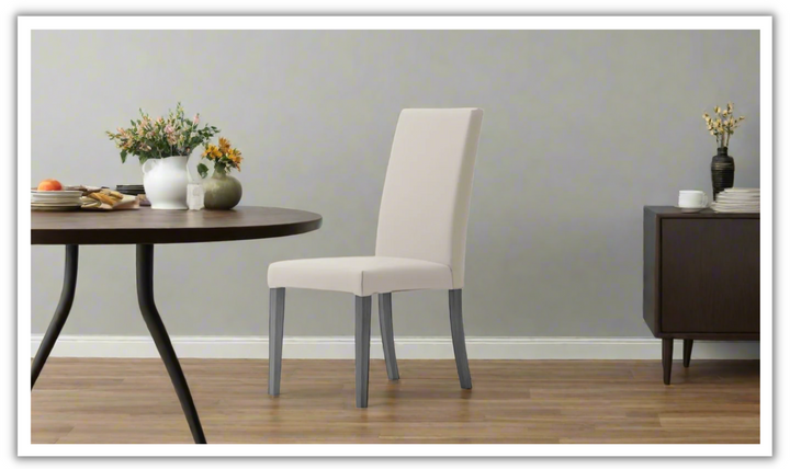 ESF Italia Vulcano Fabric Upholstered Dining Chair In Gray- Jennifer Furniture