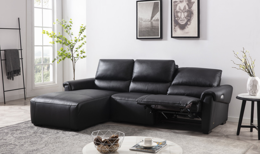 Maria Leather Electric Recliner Sectional Sofa- Jennifer Furniture