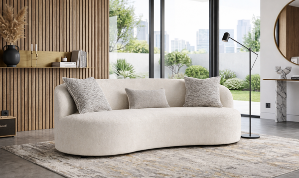 Bernhardt Elle 3-seater Fabric White Sofa with Feather Down Cushions