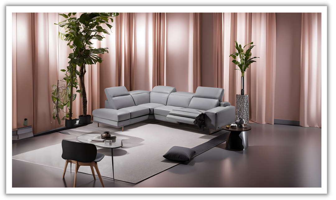 Episode L-shaped Leather Sectional Sofa