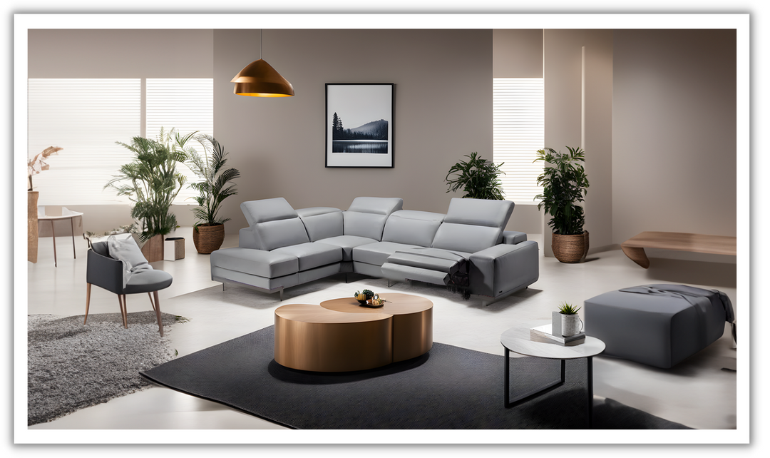 Episode L-shaped Leather Sectional Sofa