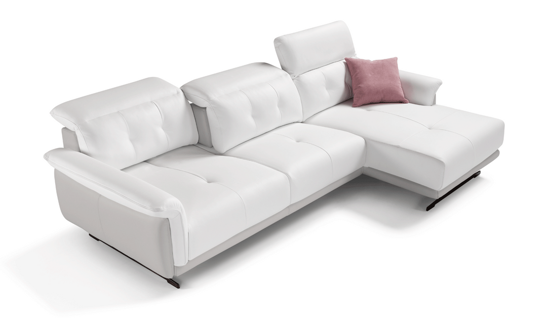 ESF Italia Filosofa Leather Sectional with Chaise in White