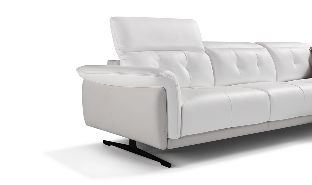 ESF Italia Filosofa Leather Sectional with Chaise in White