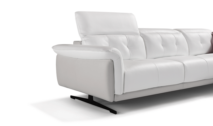 ESF Italia Filosofa Leather Sectional with Chaise in White