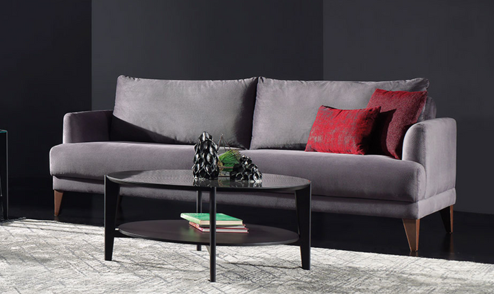 Fiore 3-Seater Fabric Sofa Bed in Dark Gray