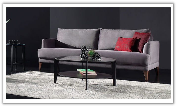 Fiore 3-Seater Fabric Sofa Bed in Dark Gray