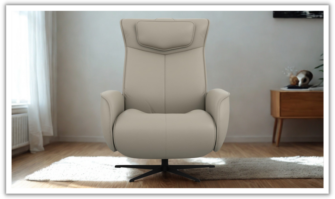 Fjords Axel Leather Swivel Glider Power Recliner Chair-Jennifer Furniture