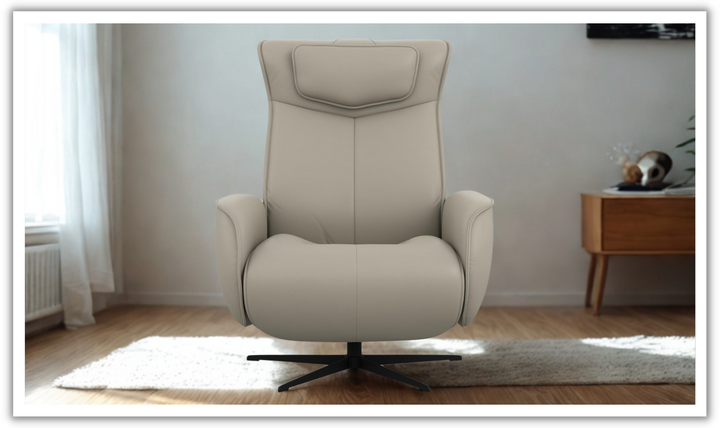 Fjords Axel Leather Swivel Glider Power Recliner Chair-Jennifer Furniture