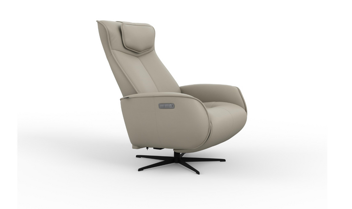 Fjords Axel Leather Power Recliner Chair with Swivel Glider Base