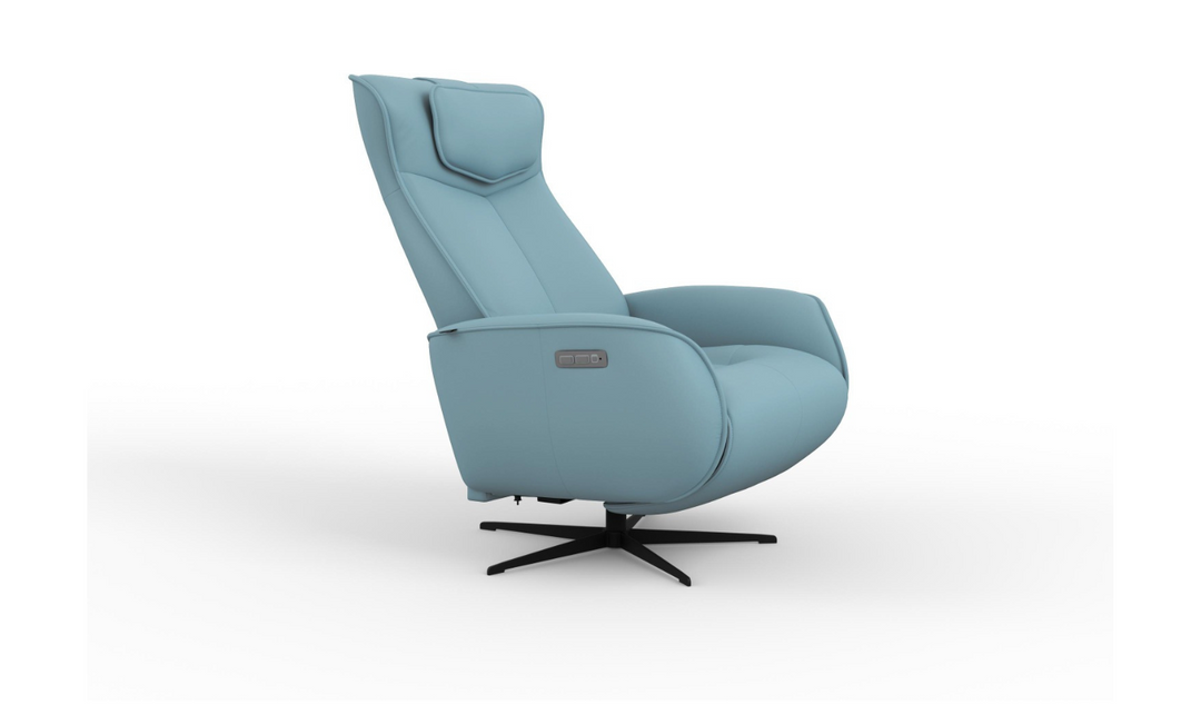 Fjords Axel Leather Power Recliner Chair with Swivel Glider Base