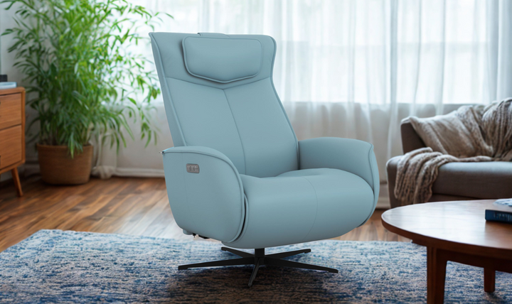 Fjords Axel Leather Swivel Glider Power Recliner Chair-Jennifer Furniture