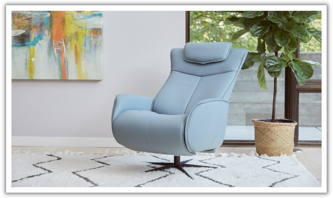 Fjords Axel Leather Swivel Glider Power Recliner Chair-Jennifer Furniture