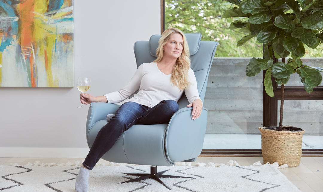 Fjords Axel Leather Swivel Glider Power Recliner Chair-Jennifer Furniture