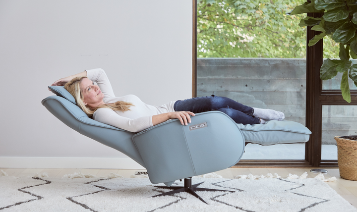 Fjords Axel Leather Swivel Glider Power Recliner Chair-Jennifer Furniture