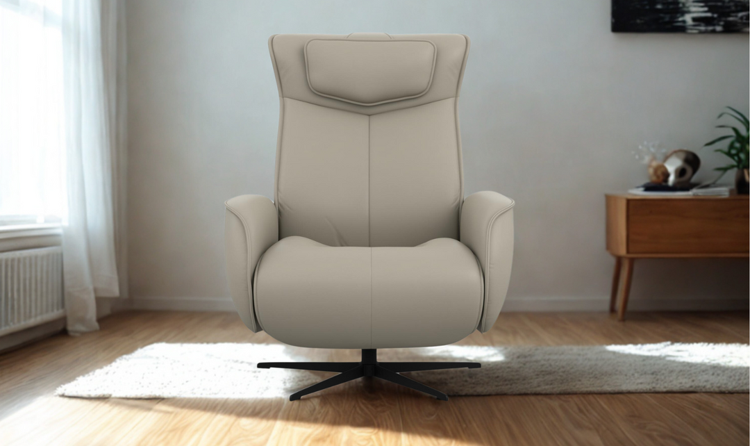 Fjords Axel Leather Swivel Glider Power Recliner Chair-Jennifer Furniture