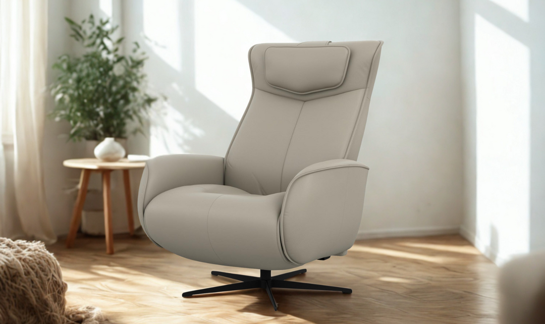 Fjords Axel Leather Swivel Glider Power Recliner Chair-Jennifer Furniture