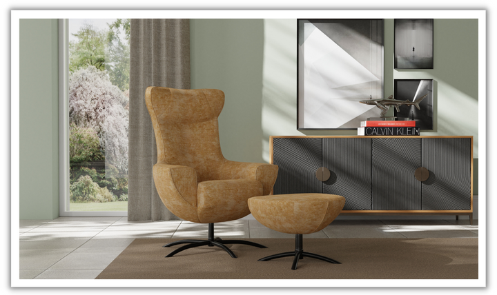 Fjords Baloo Swivel Fabric Chair and Ottoman