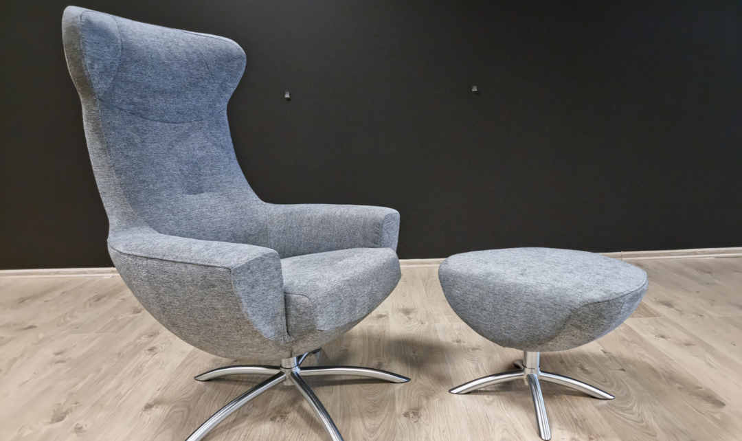 Fjords Baloo Swivel Fabric Chair and Ottoman