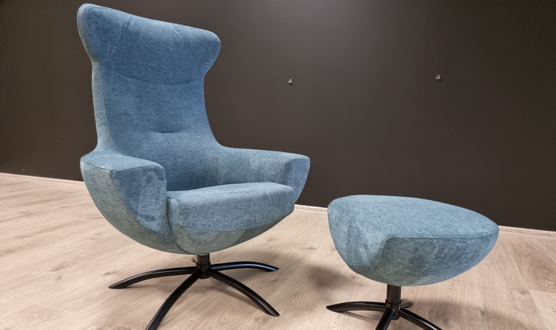 Fjords Baloo Swivel Fabric Chair and Ottoman