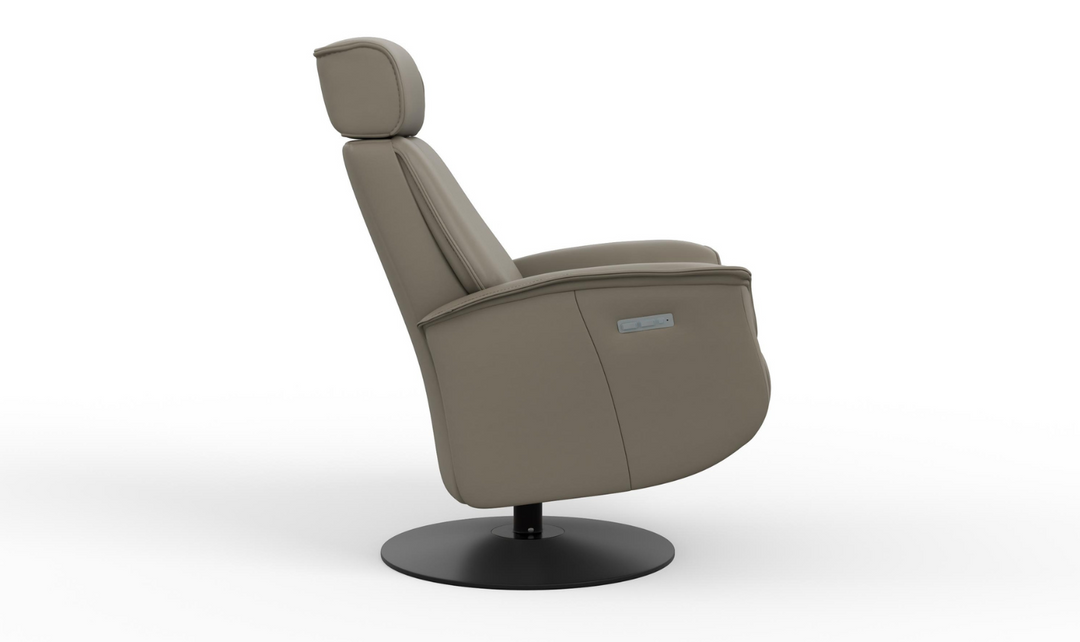 Fjords Bo Leather Power Recliner Chair with Swivel Glider Base