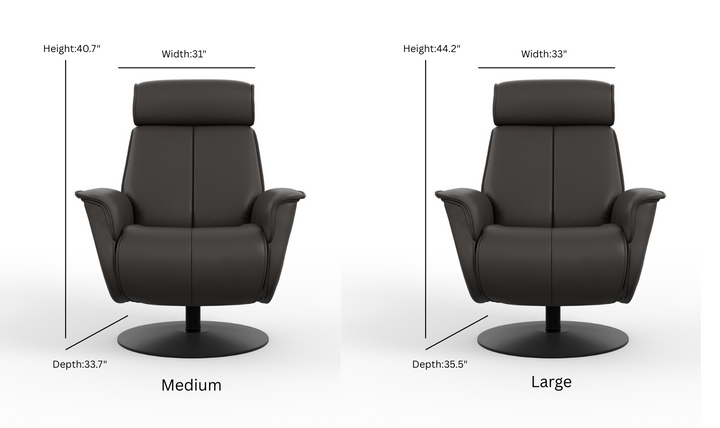 Fjords Bo Leather Power Recliner Chair with Swivel Glider Base