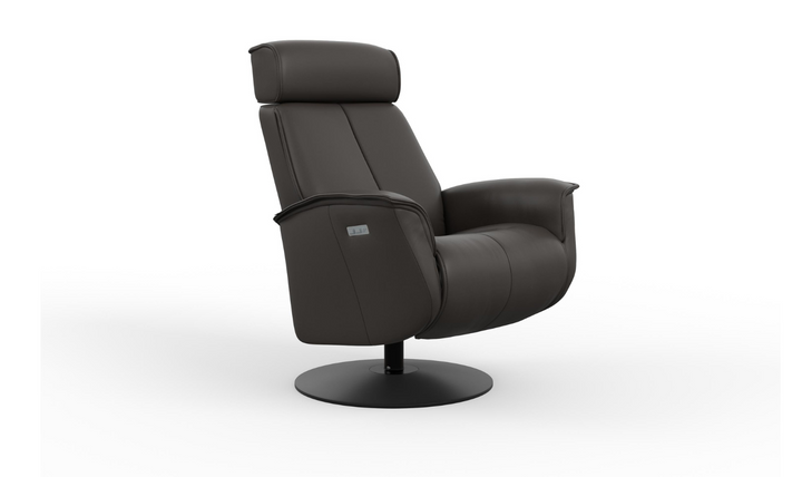 Fjords Bo Leather Power Recliner Chair with Swivel Glider Base