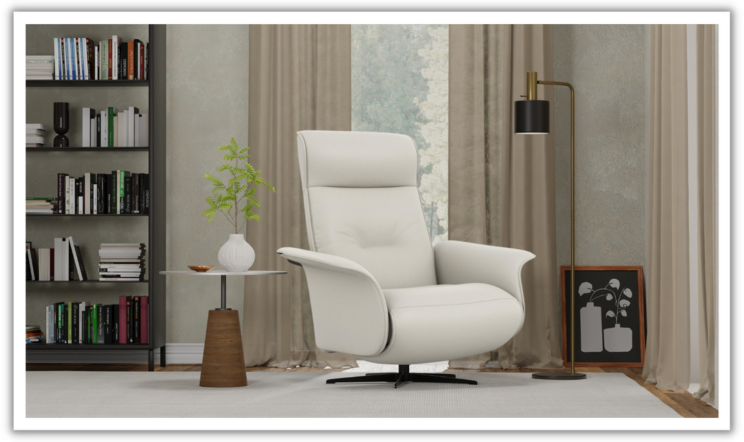 Fjords Finn Leather Swivel Glider Power Recliner Chair-Jennifer Furniture