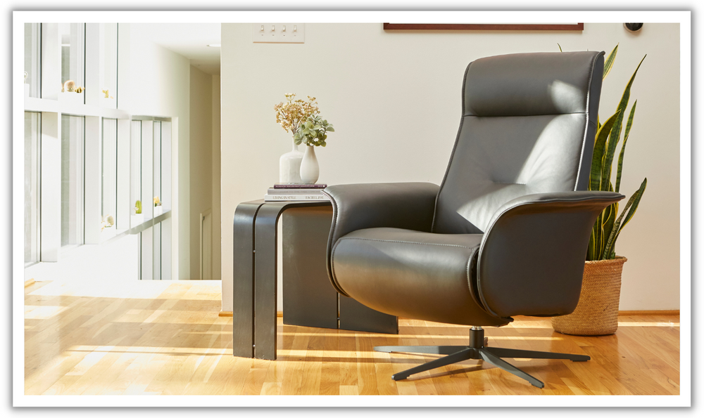 Fjords Finn Leather Swivel Glider Power Recliner Chair-Jennifer Furniture