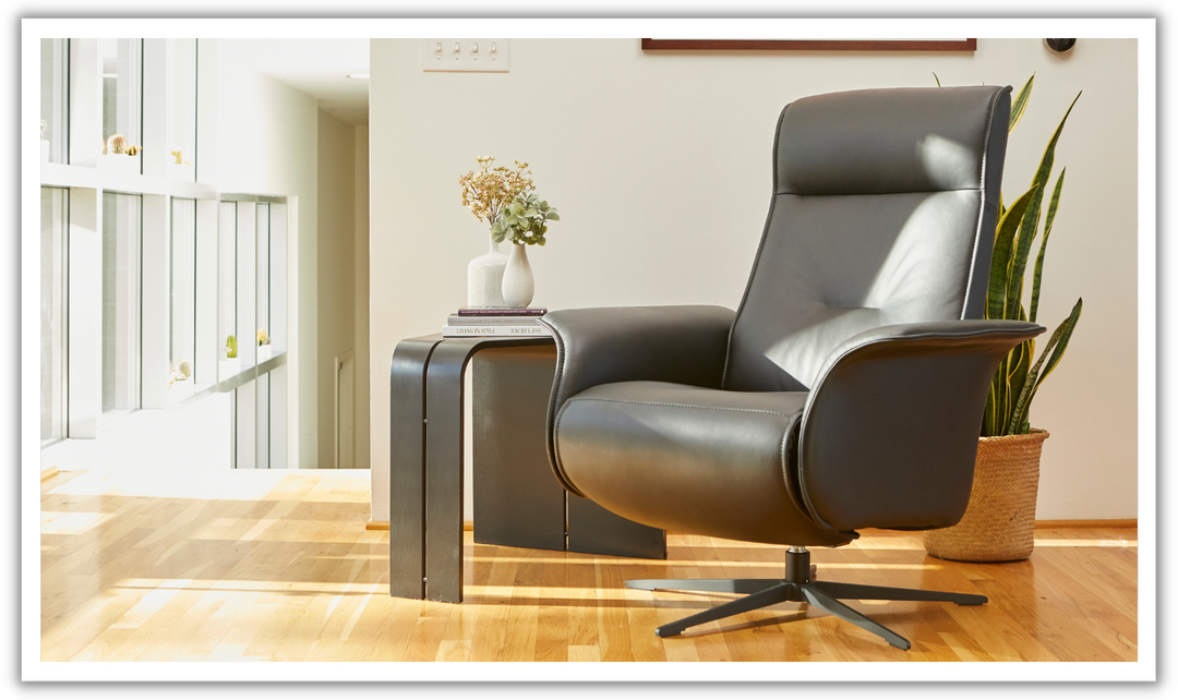 Fjords Finn Leather Swivel Glider Power Recliner Chair-Jennifer Furniture