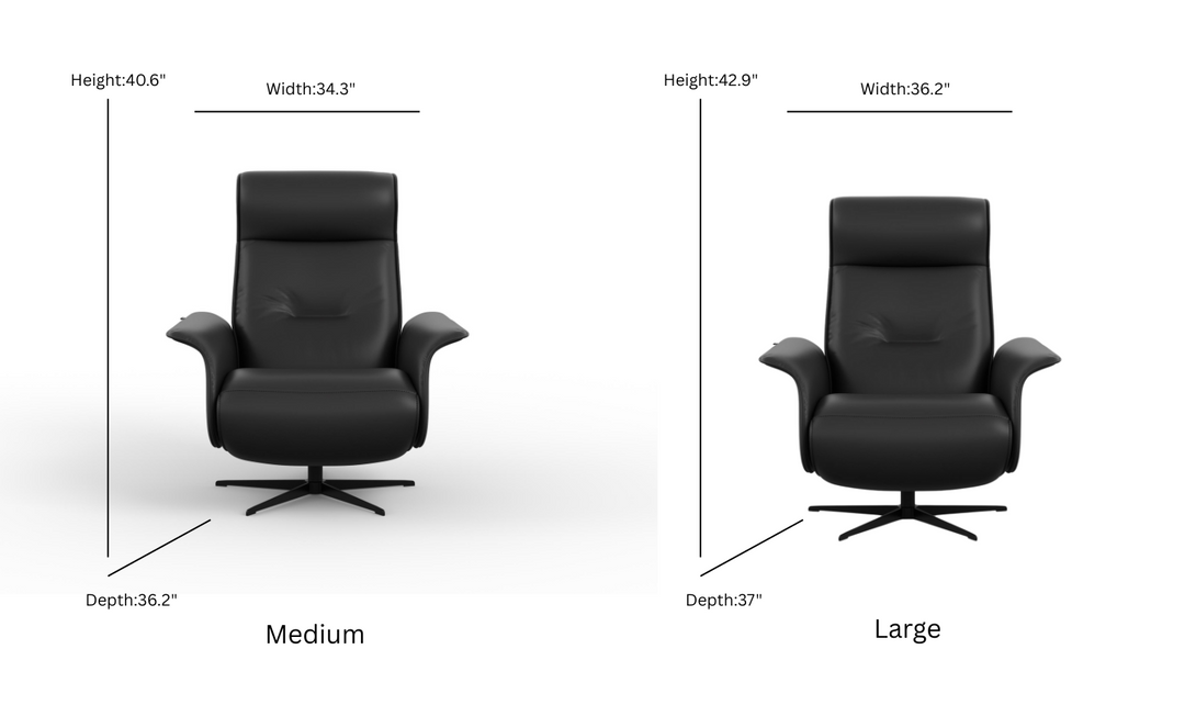 Fjords Finn Leather Swivel Glider Power Recliner Chair-Jennifer Furniture