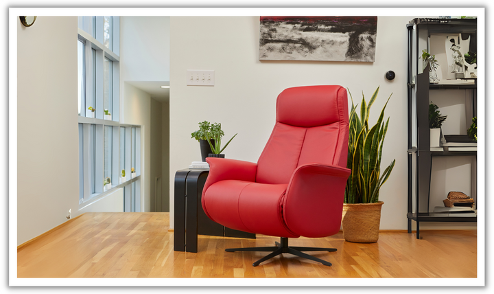 Fjords Jakob Leather Swivel Glider Power Recliner Chair-Jennifer Furniture