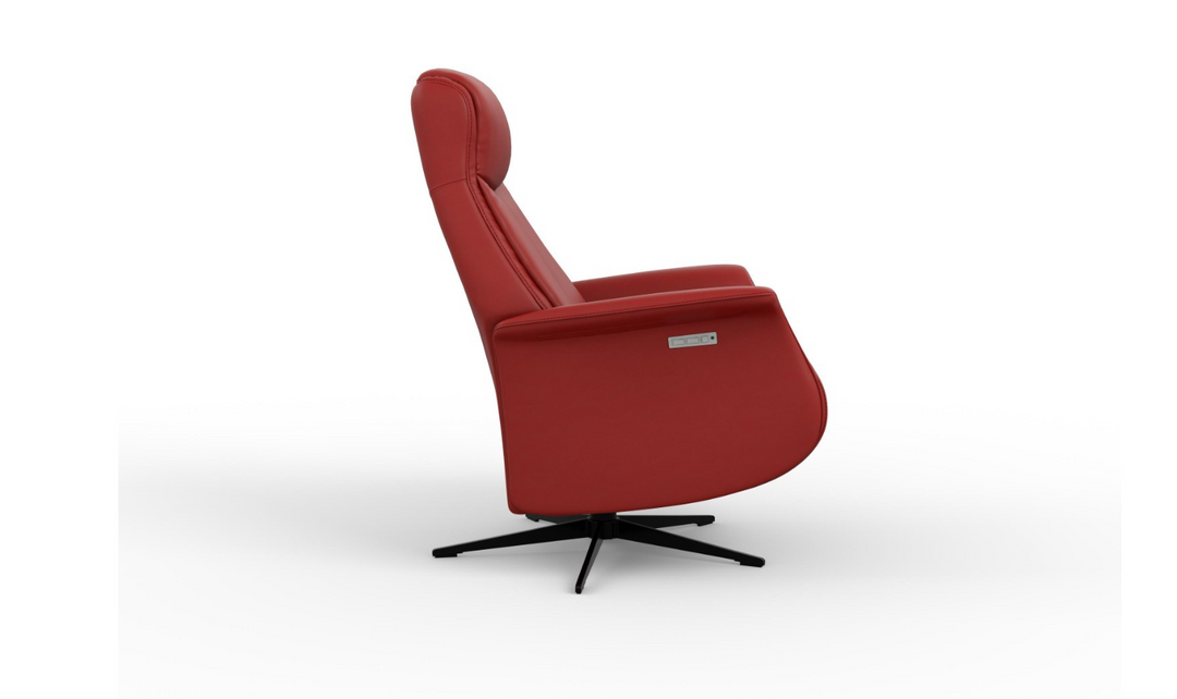 Fjords Jakob Leather Swivel Glider Power Recliner Chair-Jennifer Furniture