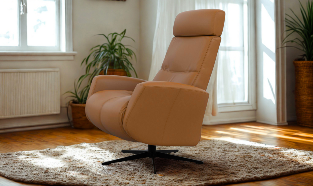 Fjords Magnus Leather Swivel Glider Power Recliner Chair-Jennifer Furniture