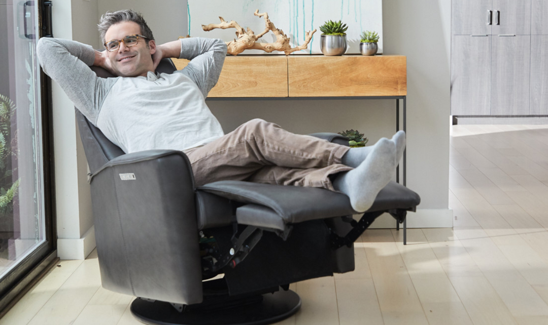 Fjords Urban Leather Swivel Glider Power Recliner Chair in Two Sizes-Jennifer Furniture