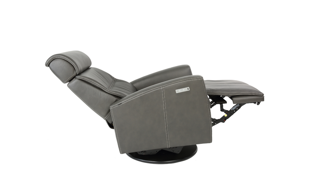 Fjords Milan Leather Swivel Glider Power Recliner Chair in Two Sizes-Jennifer Furniture