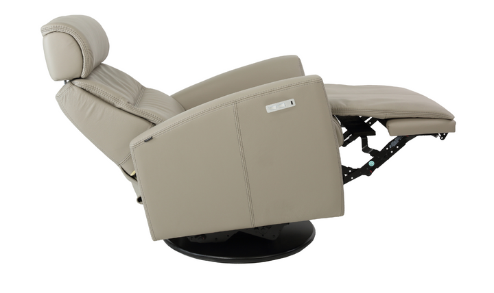 Fjords Milan Leather Swivel Glider Power Recliner Chair in Two Sizes-Jennifer Furniture